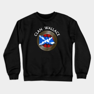 Clan Wallace Crest & Tartan Knot Crewneck Sweatshirt